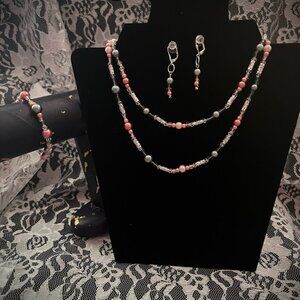 Pink and Grey with Pearls